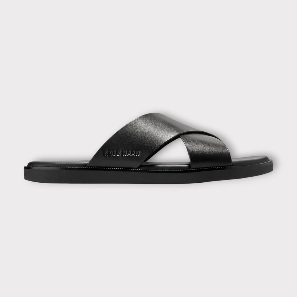 Cole Haan Men's Nantucket Cross Strap Sandals in Black. C38144